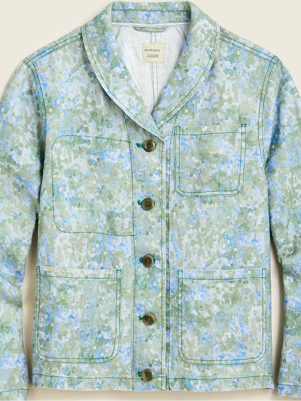 Cassi Namoda X J.Crew limited-edition chore jacket in linen canvas